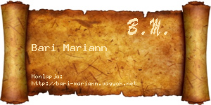 Bari Mariann névjegykártya